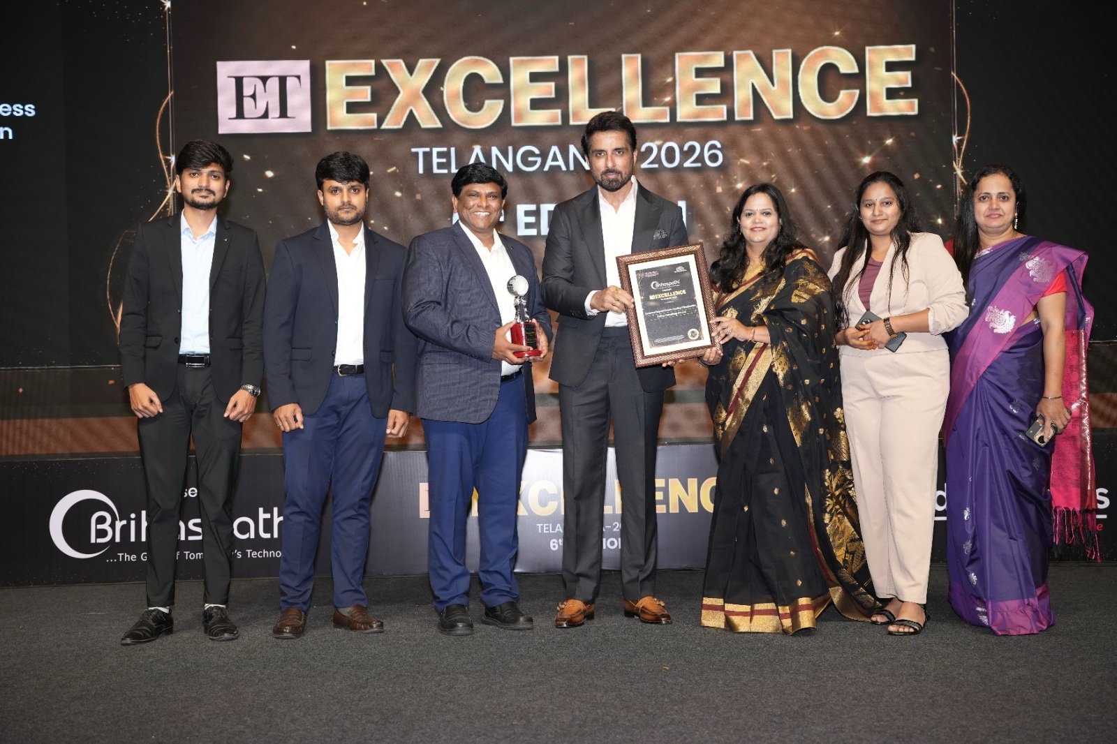EALKAY team receiving the ET Excellence Telangana 2026 Award on stage